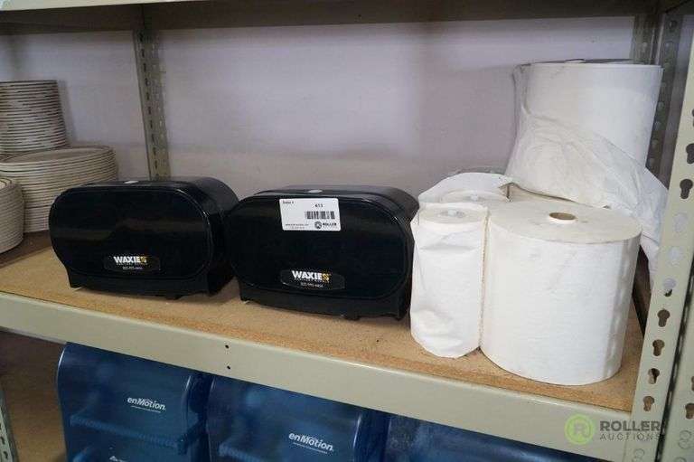 (7) enMotion, (1) Waxie, and (1) Cormatic Paper Towel Dispensers, (2) Waxies Toilet Paper