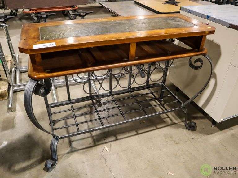Side Table / Wine Rack Roller Auctions