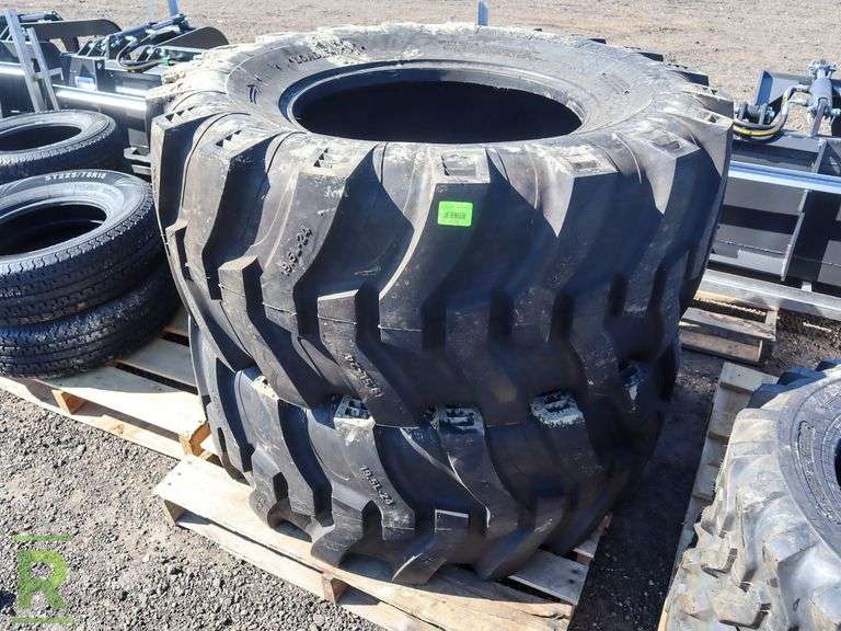 (2) New Loadmaxx 19.5L24 Backhoe Tires Roller Auctions