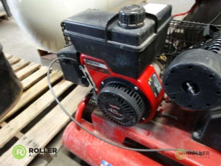 Western Hemisphere Twin Tube Air Compressor, 4.5Hp Gas Engine Roller