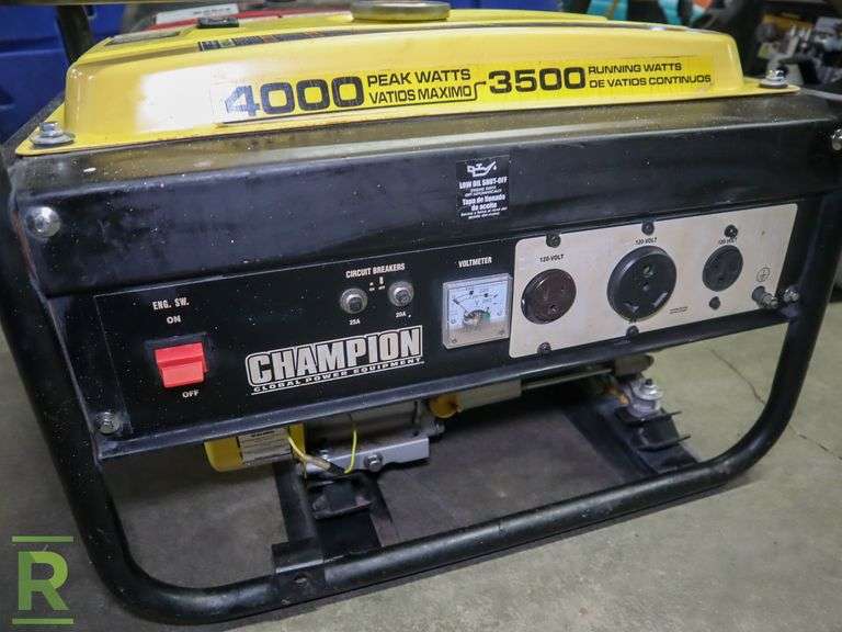 Champion 46516 Generator, Gas, 3500 Watts Roller Auctions