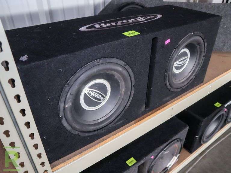 (2) Bazooka 10" Subwoofers With 300W Amp and Enclosure Roller Auctions