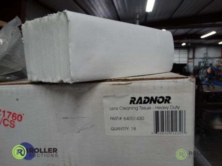 Tray of Welding Helmet Parts Lenses, Helmet Inserts and Box of Radnor