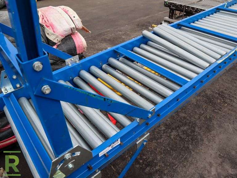 (2) 10' Roller Conveyor Units On Casters, 22" Wide - Roller Auctions