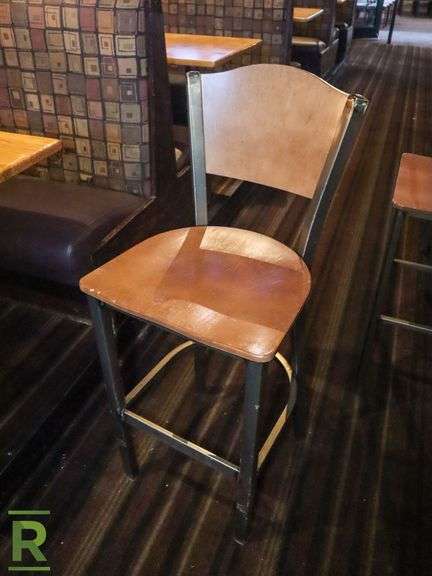 (8) Wood And Metal Bar Chairs - Roller Auctions