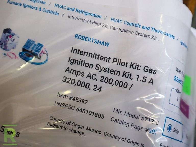Robert Shaw Intermittent Pilot Kit - Roller Auctions