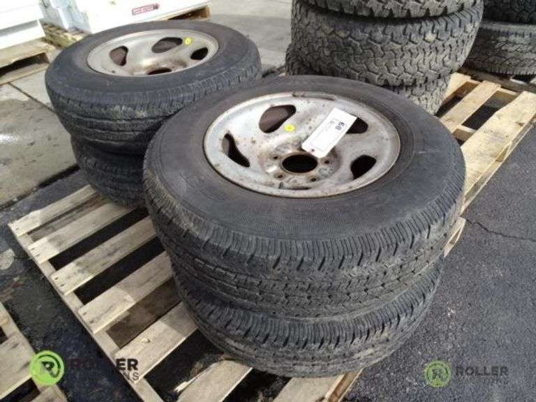 (4) Goodyear Wrangler ST P225/75R16 Tires With 5-Lug Wheels - Roller ...