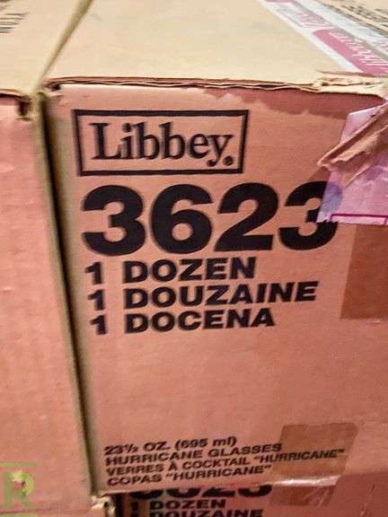 (7) Boxes of Libbey Hurricane Glasses - Roller Auctions