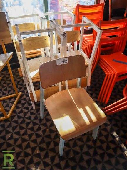 (9) Wood And Metal Dining Chairs - Roller Auctions