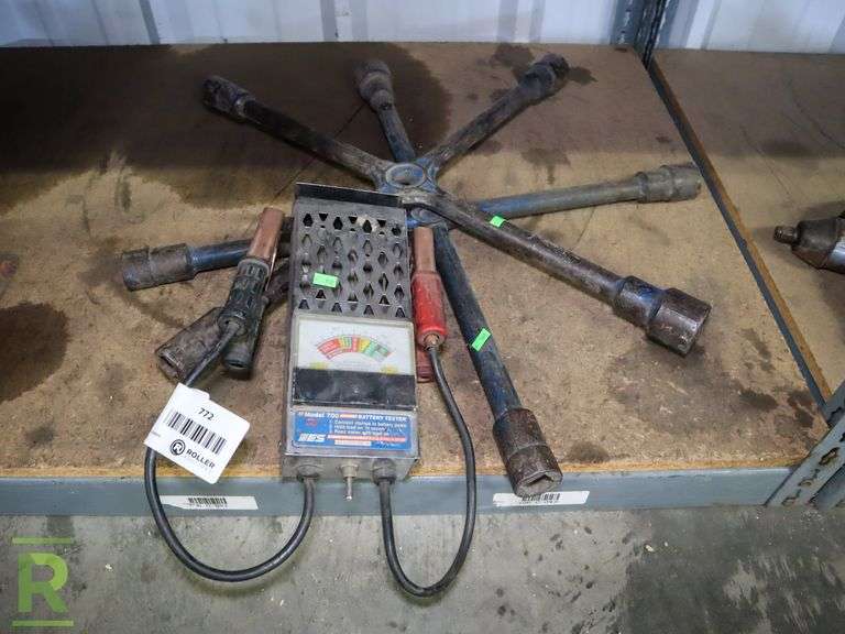 Battery Tester and (2) 4-Way Lug Wrench - Roller Auctions