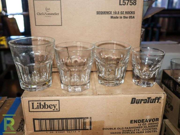 (4) Boxes Of Rocks Glasses - Roller Auctions