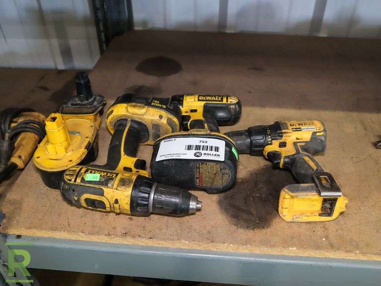 (2) DeWalt Cordless Drills With (3) Batteries ad DeWalt Cordless Drill (No Battery) - Roller Auctions