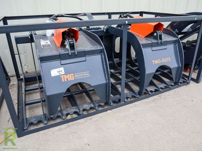 New TMG Industrial TMG-SG72 72" Skeleton Grapple Attachment to Fit Skid Steer (Please Check All Fluids, Fittings, Hardware and Connections Prior To Use) - Roller Auctions