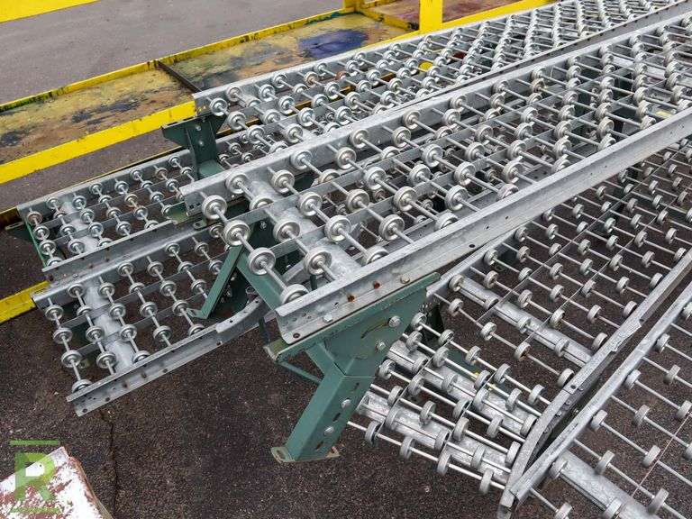 (6) Roller Conveyor Units, 10' Long x 18" Wide - Roller Auctions