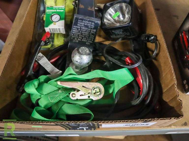 Tow Hitch, Ratchet Strap, Jumper Cables, Portable Hand Light, Miscellaneous - Roller Auctions