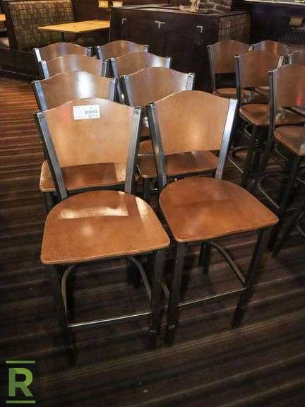 (8) Wood And Metal Bar Chairs - Roller Auctions