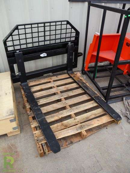 New JBX 4000 48" Skid Steer Fork Attachment to Fit Skid Steer (Please Check All Fluids, Fittings, Hardware and Connections Prior To Use) - Roller Auctions