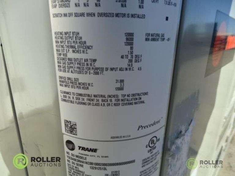 Trane Roof Top Mount Heating / Cooling Unit, 130000-BTU, Single Phase ...