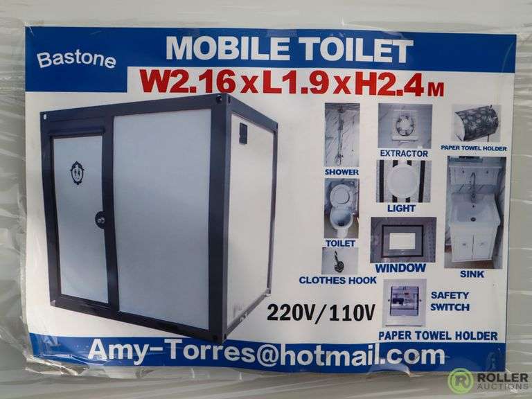 New Bastone 110V Portable Toilet with Shower Roller Auctions