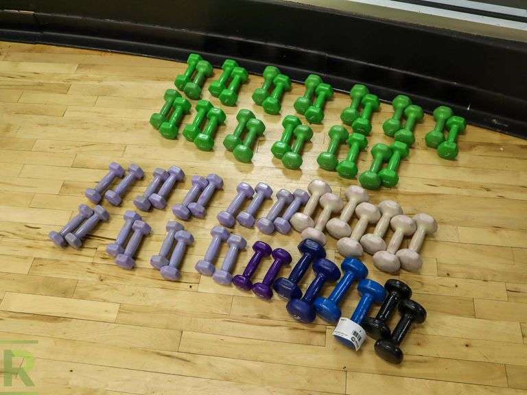 (29) SPRI Dumbbell Sets, 2lbs, 3lbs, 4lbs and 5lbs - Roller Auctions