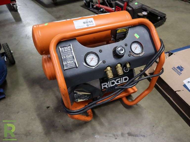 Ridgid 0F45150A Twin Tube Air Compressor, 4.5 Gallon, Electric Roller