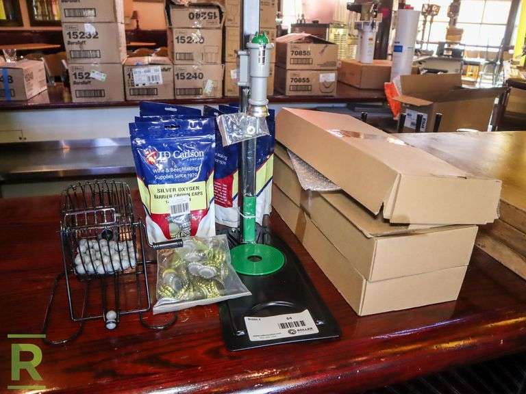 (3) Manual Bottle Cappers With Caps - Roller Auctions