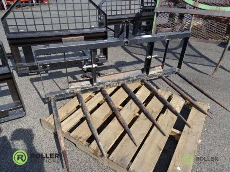 3Pt or Skid Steer Hay Fork Attachment Roller Auctions