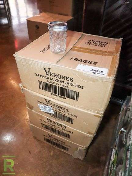 (4) Boxes Of Mason Jars, 8OZ - Roller Auctions