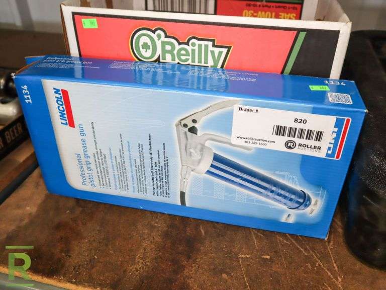 Lincoln Grease Gun, Oil Pan and Oil Filters - Roller Auctions