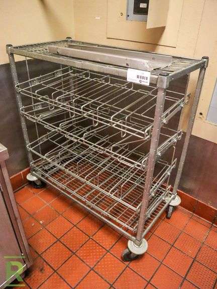 2-Tier Can Rack On Casters - Roller Auctions