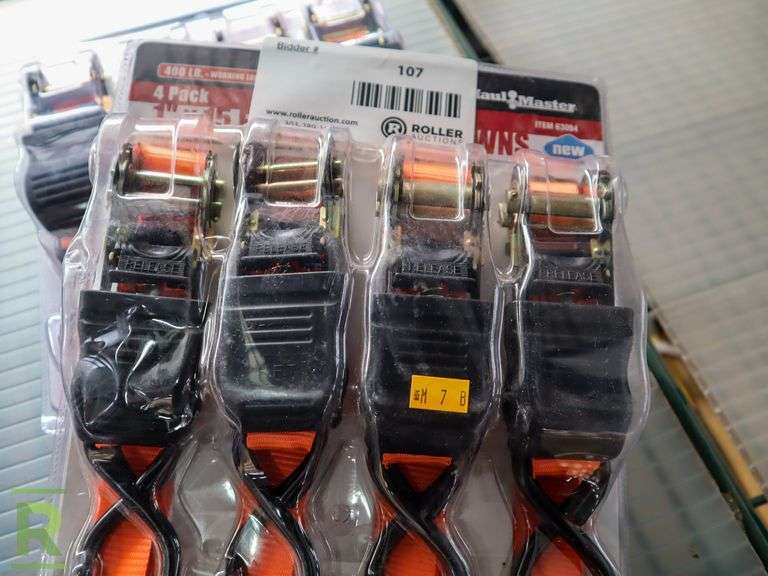 (2) 4Packs of Haul Master Tie Down Straps Roller Auctions
