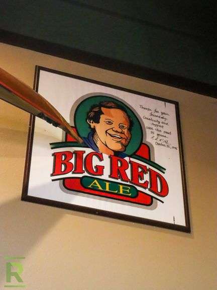 Big Red Wood Sign - Roller Auctions