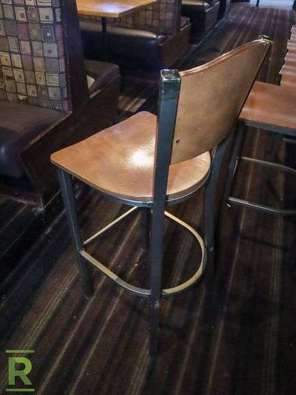 (8) Wood And Metal Bar Chairs - Roller Auctions