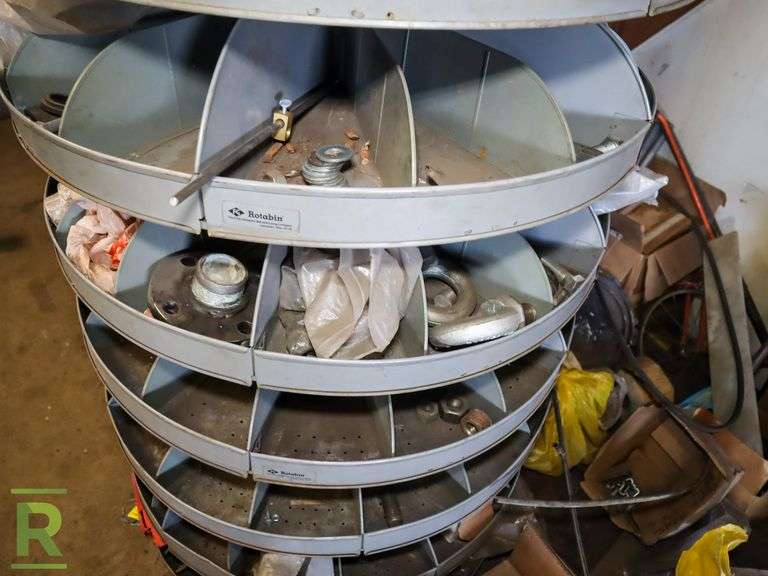 8-Tier Carousel Part Bins With Contents - Roller Auctions