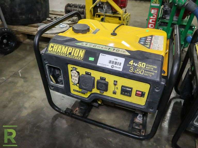 Champion Generator, Gas, 4450W Roller Auctions
