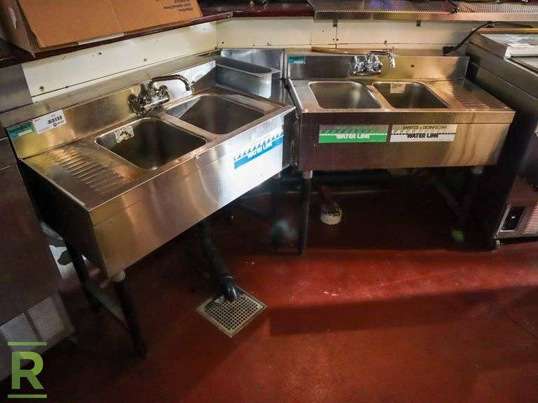 (2) Supreme Metal 2-Bay Bar Sinks - Roller Auctions