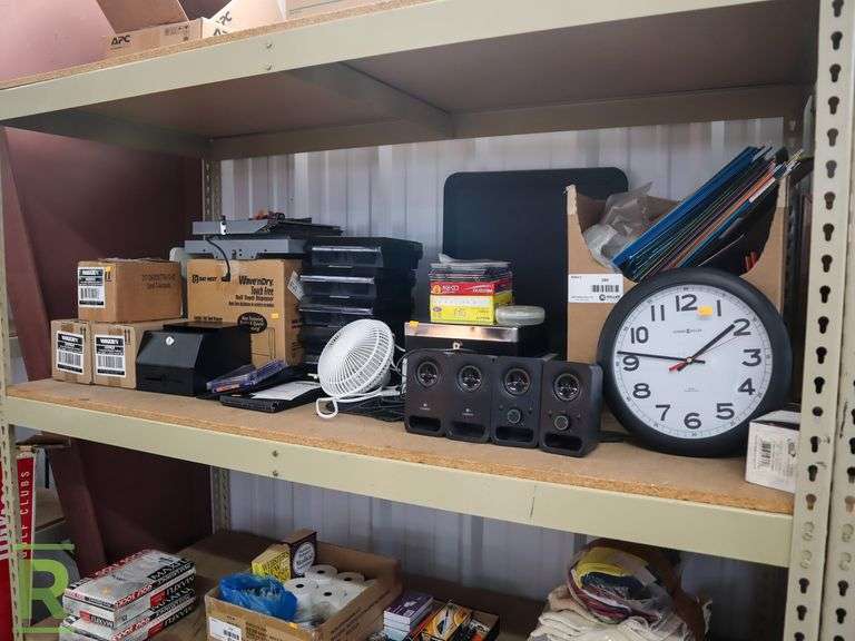 Shelf of Office Supplies Roller Auctions
