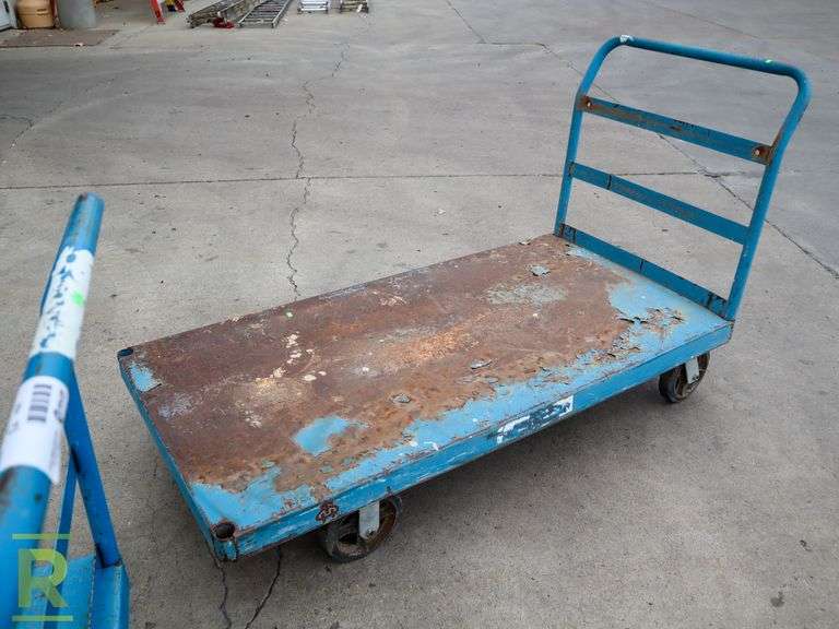 (2) Flatbed Carts - Roller Auctions