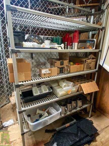 Wire Rack, Syrup Rack and Chain-Link Fence With (2) Entry Doors - Roller Auctions