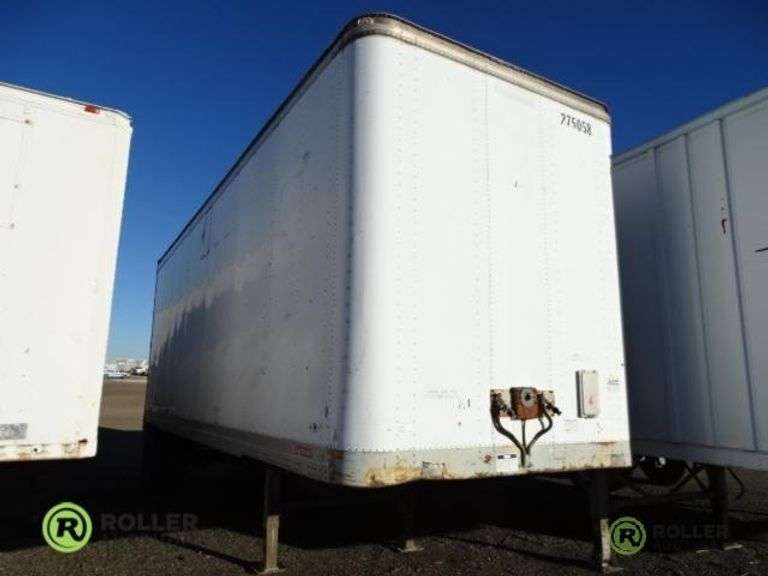1985 FRUEHAUF 27' S/A VAN BODY TRAILER, Dually, 35,000 LB GVWR VIN