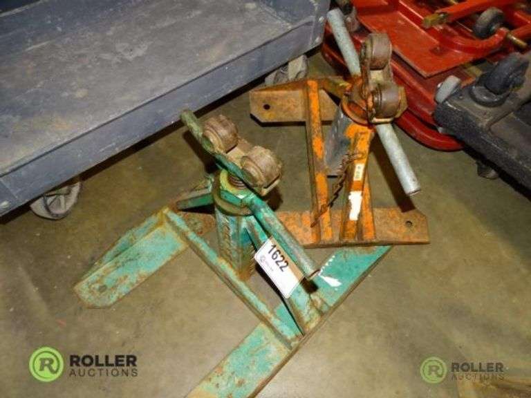 (2) Greenlee Jack Reel Stands Roller Auctions