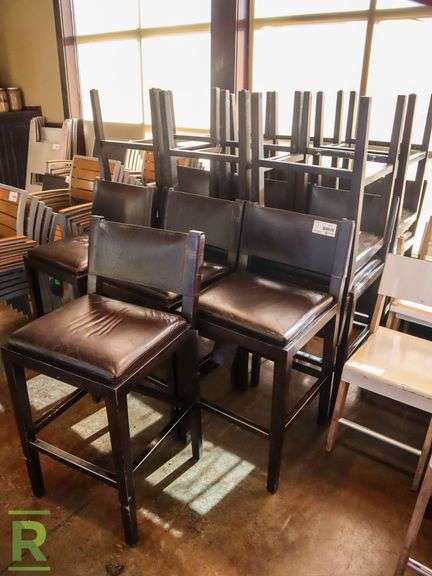 (20) Wood Cushioned Bar Height Chairs - Roller Auctions