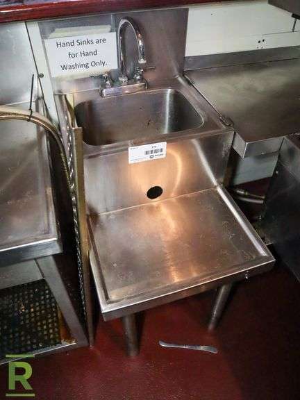 Hand Sink With Ice Bin And Metal Counter, 72" x 81" - Roller Auctions