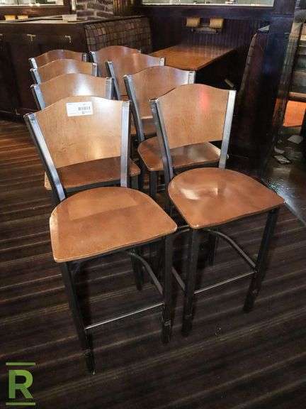 (8) Wood And Metal Bar Chairs - Roller Auctions
