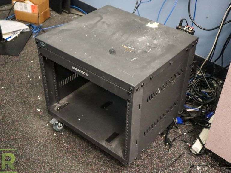 (2) Server Racks With QSC CX302V Amplifier, TOA M-900MK2 Amplifier - Roller Auctions