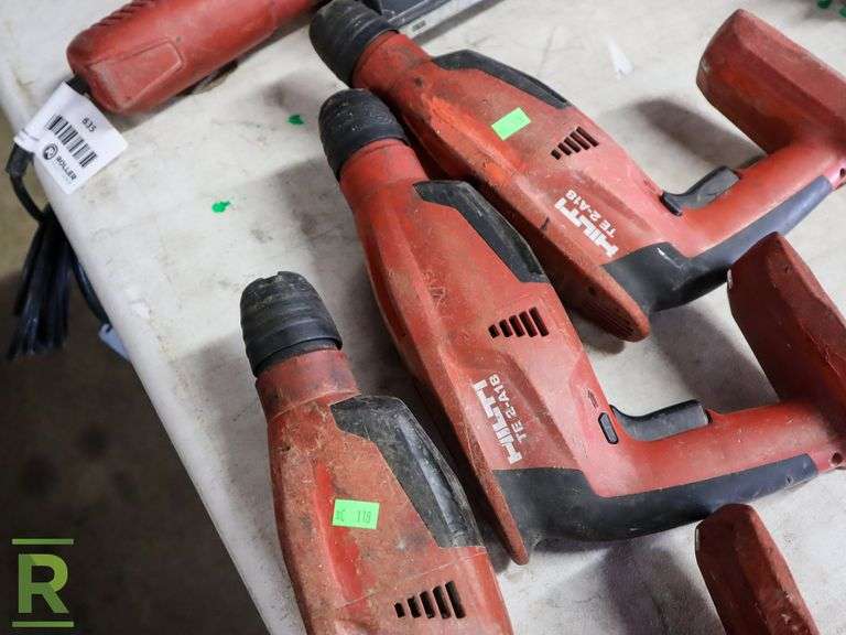 (3) Hilti Drills TE2-A18 & Grinder DC 5005 - Roller Auctions