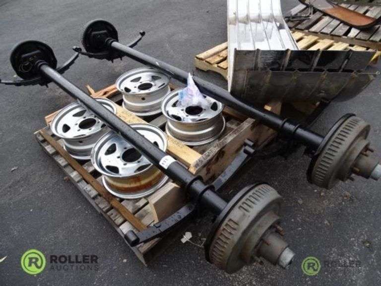 (2) Dexter 6000Lb, 6Lug Axles with Springs and (4) 6Lug Wheels Roller Auctions