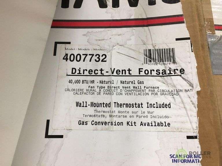Williams Forsaire 3508632 Counter Flow Top Vent Gas/Propane Furnace -  Roller Auctions