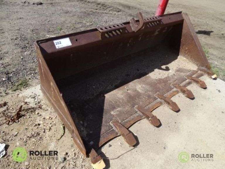 60in Skid Steer Bucket w/ Tooth Bar Roller Auctions