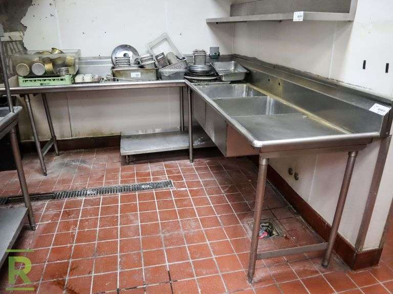 Stainless Steel Dish Wings Clean/Dirty Side, 100" x 115" & 100" x 100" - Roller Auctions